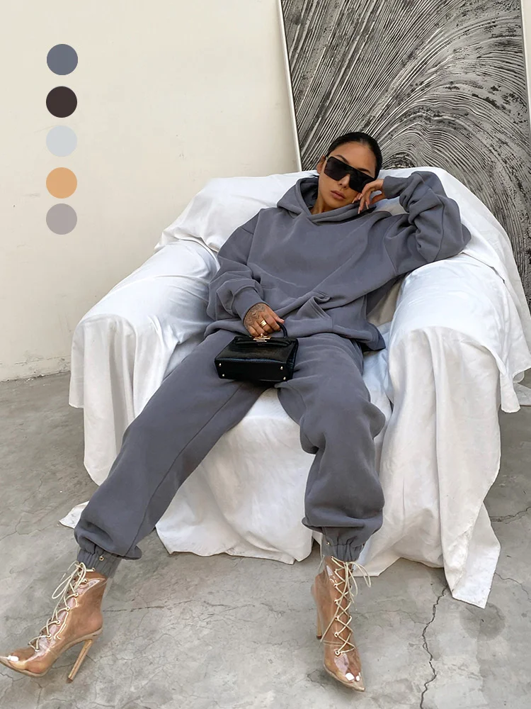 Спортивный костюм унисекс свитшот с капюшоном и штаны комплект из двух предметов