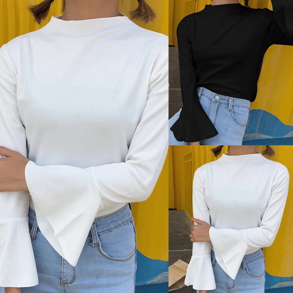 Однотонные Женские топы и блузки женские Винтажные белые элегантные офисные