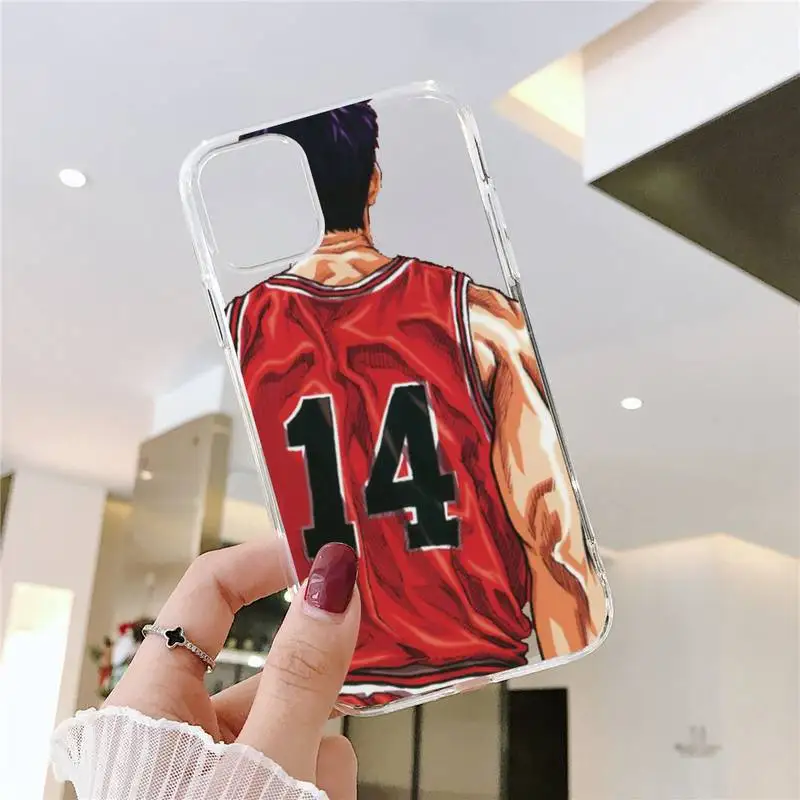 

Slam Dunk anime Phone Case Transparent for iPhone 6 7 8 11 12 s mini pro X XS XR MAX Plus SE cover funda