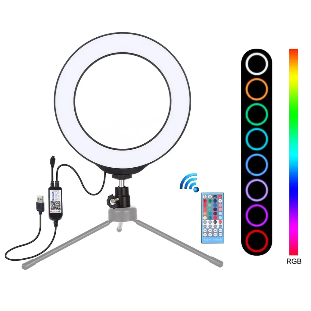 6.2 inch/16cm USB RGBW Dimmable LED Ring light Photography Fill Light Vlogging Video Lights &amp Remote Control | Электроника