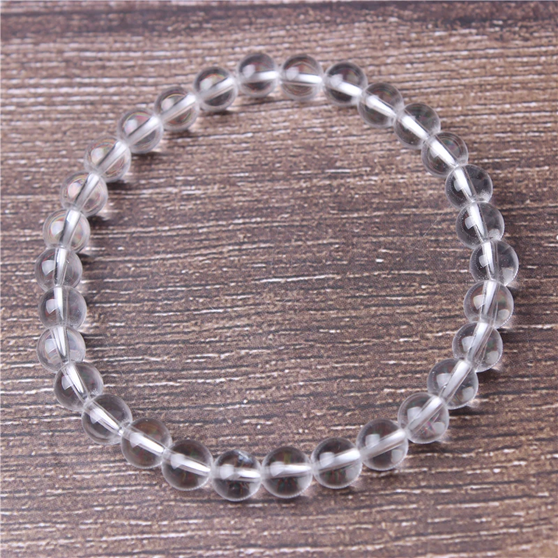 

LanLi Fashion Natural Jewelry White Crystal Quartz Stone Loose Beads 4 6 8 10 12mm DIY Bangle Necklace Accessories