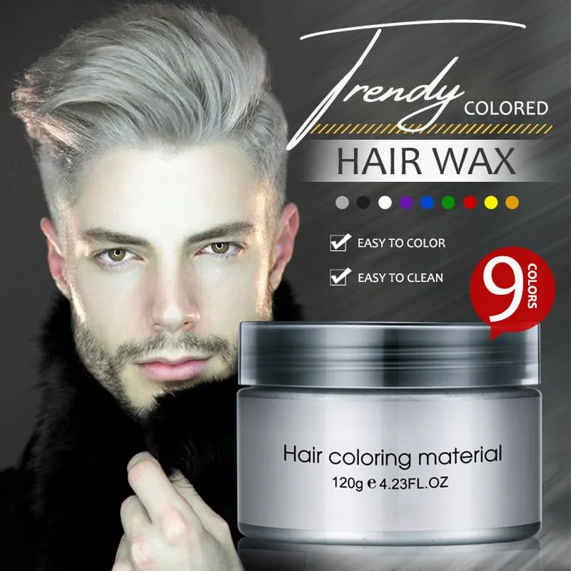 

Trendy Color Hair Wax Dye Styling Pomade Silver Grandma Grey Disposable Natural Hair Strong Gel Cream Hair Dye for Women Men