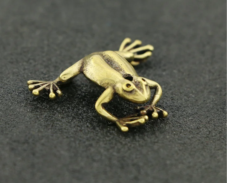 

Винтажная медная лягушка, медная подвеска, брелок, кольцо, орнамент, миниатюрное облегающее украшение