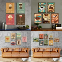 industrial style cup ice cream retro poster canvas painting wall art decor posters and prints for living room d%c3%a9cor wall picture