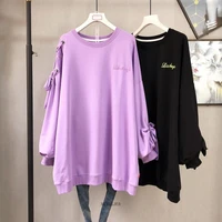 size 6xl 150kg winter fleece big t shirts solid color o neck ladies thicken top plus size women clothing long sleeve t shirt