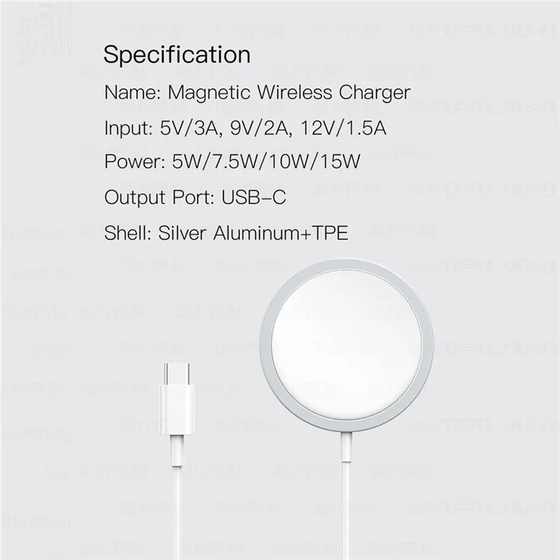 

For Magsafe iPhone12 Pro Max 12pro 15W Original Magnetic Wireless Charger Qi Fast Charger For iPhone 12 Mini USB C PD Adapter