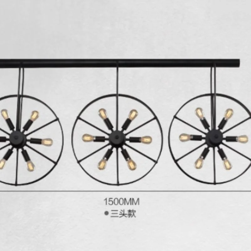Американский промышленный винтажный железный подвесной светильник на колесиках