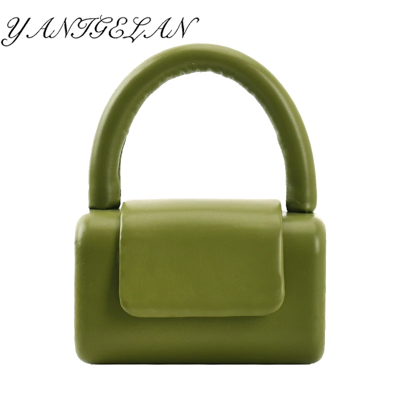 

High Quality PU Leather Flap Handbags Shoulder Messenger Women's Bags 2021 Luxury Designer New Square Jelly Solid Ladies Bag Sac