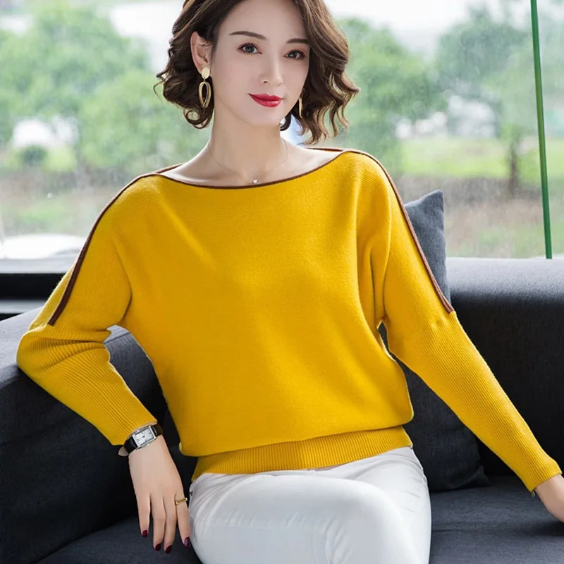 Новинка 2019 корейский женский осенний и зимний свитер с рукавом летучая мышь