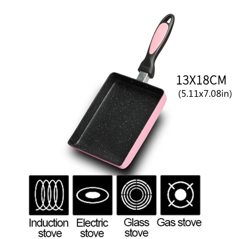 

Retangular Omelette Pan Tamagoyaki Egg Pan, Nonstick Maifan Stone, Anti-Scalding Handle, Japanese Style Small Frying Pan Suitabl