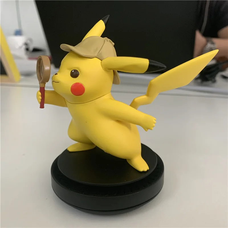 Original Big Detective Pikachu Pokemon Frog Seeds Surrounding Car Accessories Fragrance Birthday Gift Anime Figure Christmas Toy | Игрушки и