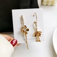 mihan 925 silver needle metal flower earrings pretty sweet korean temperament asymmetrical drop earrings for girl lady gifts