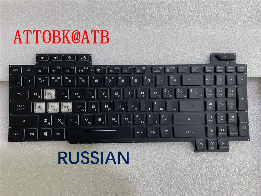 Клавиатура с подсветкой для ASUS ROG Strix Scar II GL704 PLUS S7CM GL704GM GL704GW GL704GV|Клавиатуры замены|