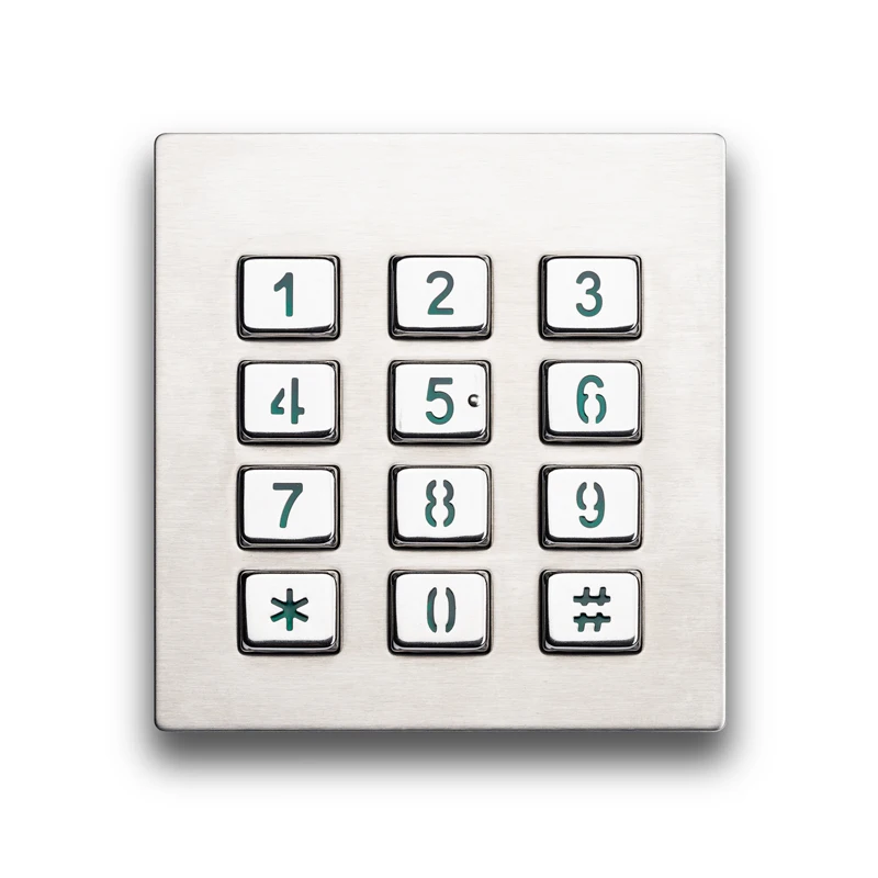 Chaves de Matriz Teclado de Metal de Aço Industrial à Prova Backlight Robusto Inoxidável Drugged Água 3×4 Led