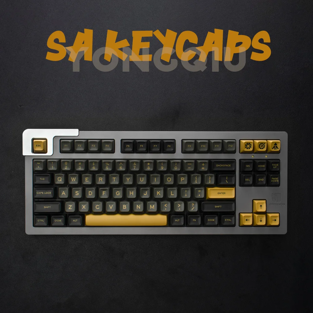 172 клавиш двойной выстрел Темный блестящий ABS Keycap SA профиль 6.25U 7U пропускная