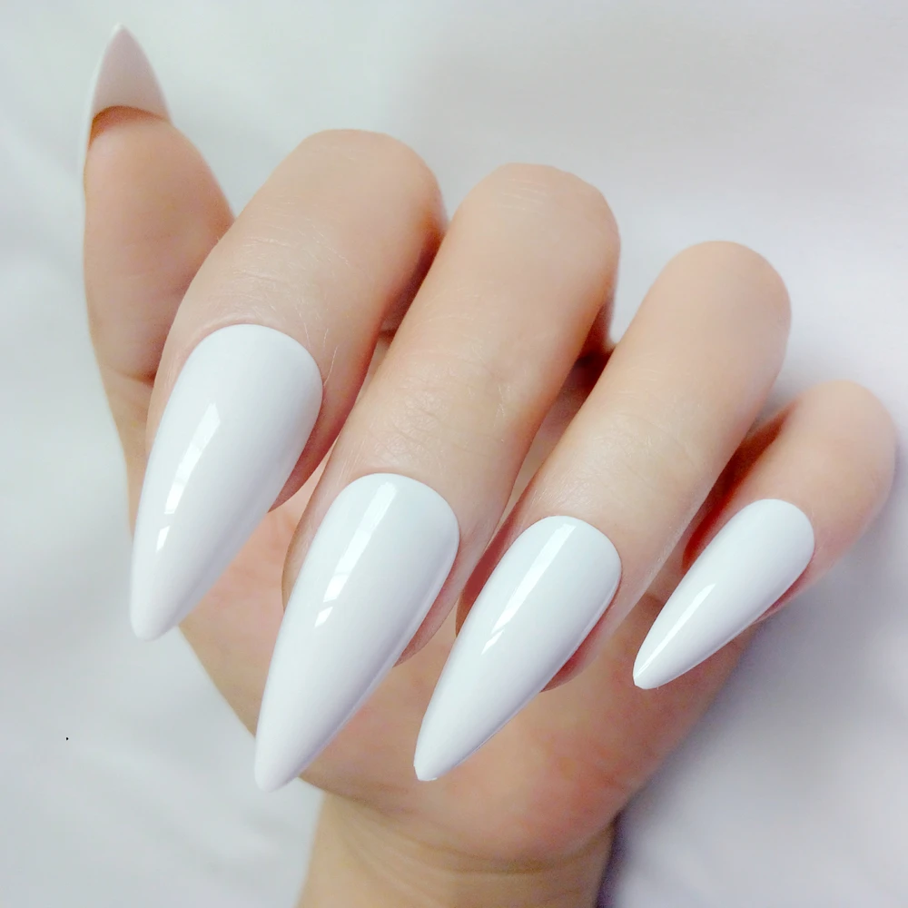 

24Pcs Long Stiletto False Nails Pointed Fake Nails For Design DIY Lady Press on Fingernail For Manicure