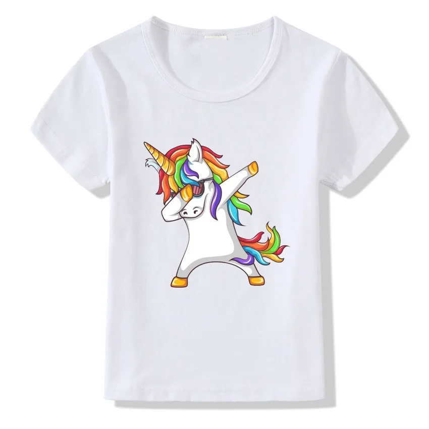 

Kids Girls Shirt Summer Boys Girls T-Shirt Short Sleeve Unicorn Print Funny T Shirt