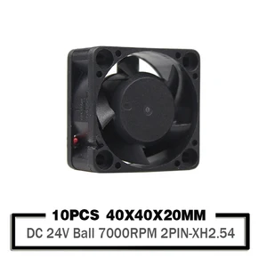 10 pieces younuon 4020 fan 24v 40mm fan 2pin dual ball bearing cooler cooling fan 3d printer parts 4020 404020mm free global shipping