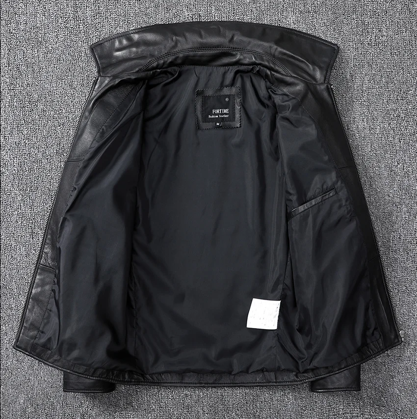 

YR!Free soft shipping.men sheepskin coat.wholesales.papa black genuine jacket.casual leather outwear.drop-ship gift