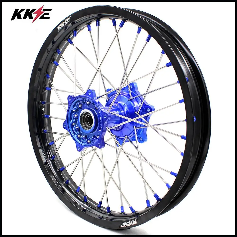 21/19 MX Давлением Мотоцикл колеса обод Набор для YAMAHA YZ125/250 1999- YZ250F 2001- YZ450F 2003- синий соски