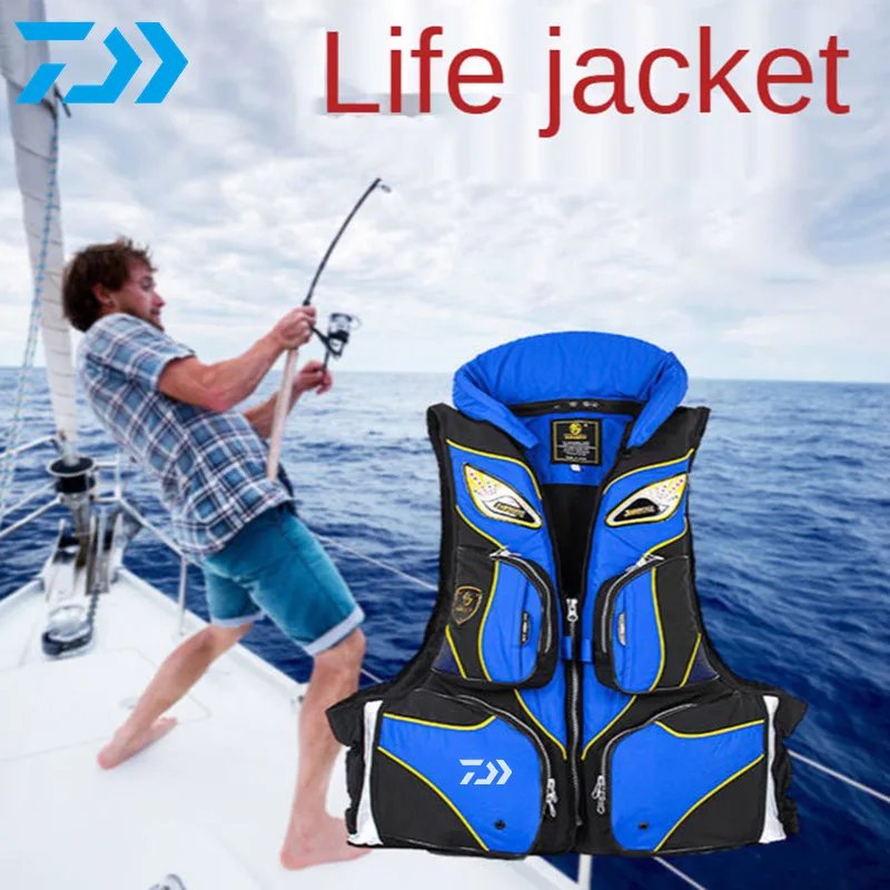 

New Fishing Life Jacket Summer Multi-function Caution Reflected Light Life Jacket Daiwa High Buoyancy 120 Kg Outdoors Life Vest