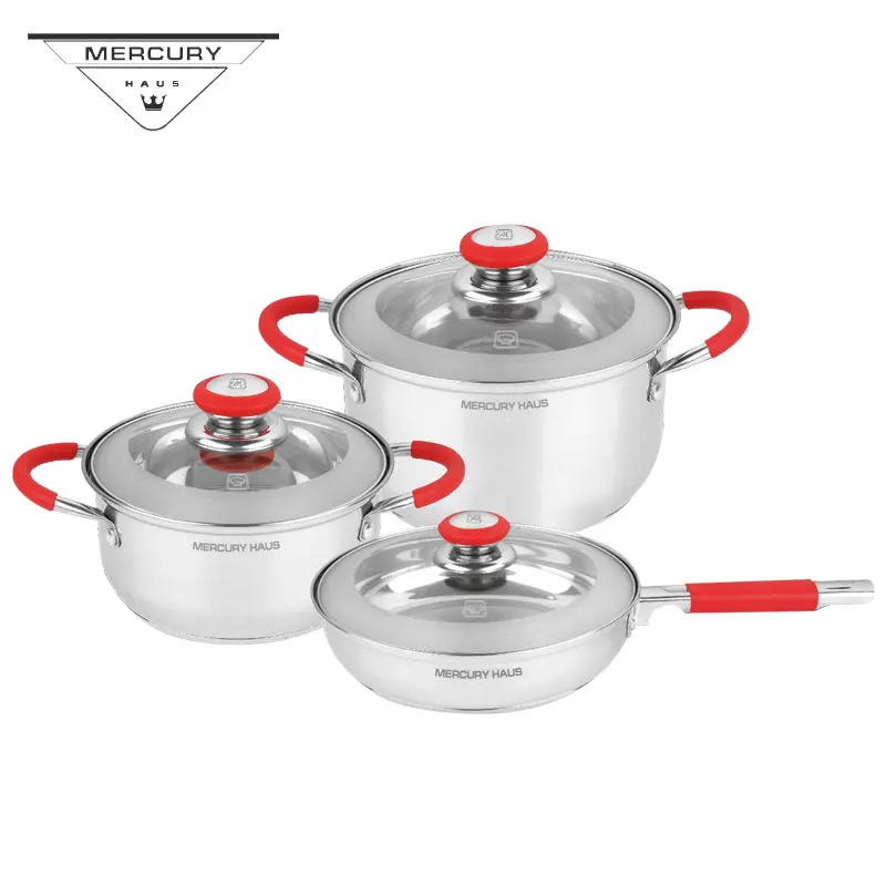 Набор кастрюль из нержавеющей стали 6 шт. сковорода набор посуды индукционная