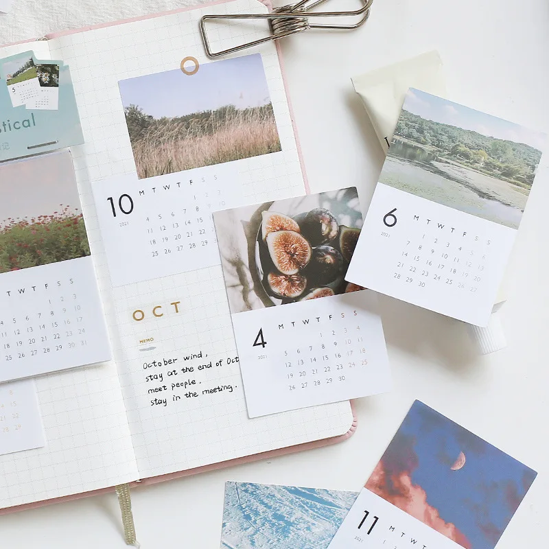 12 шт./компл. 2021 декоративная наклейка с ежемесячным календарем s милые наклейки