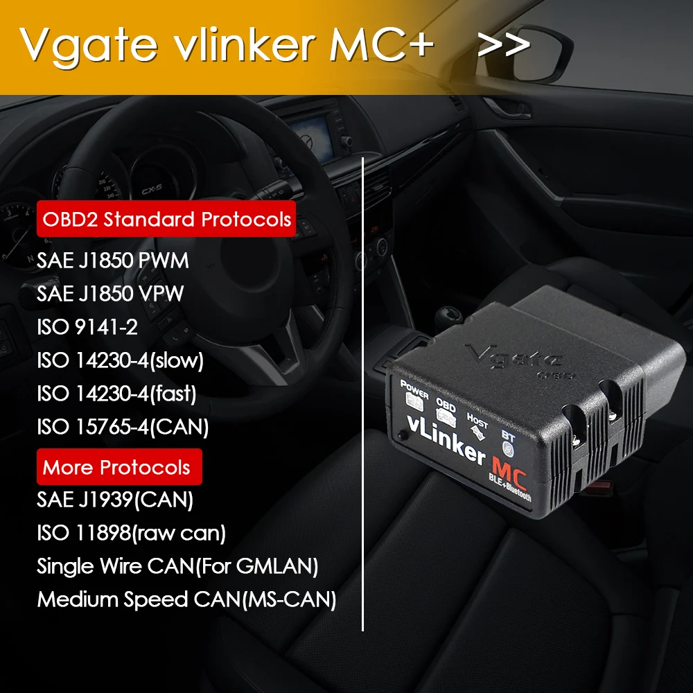 Vgate vLinker MC + ELM327 Bluetooth 4 0 OBD 2 OBD2 ELM 327 wifi автомобильный диагностический сканер для
