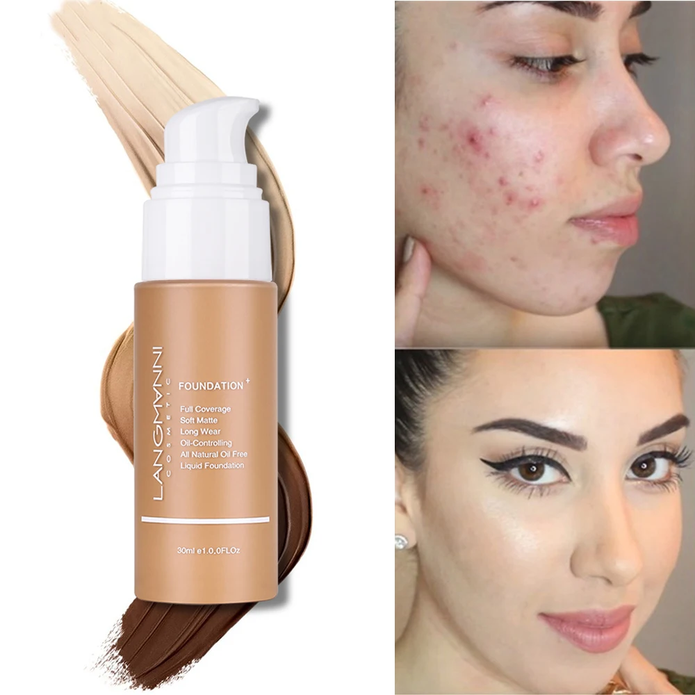 Жидкая Тональная основа крем гладкий мягкий матовый для длительного ношения