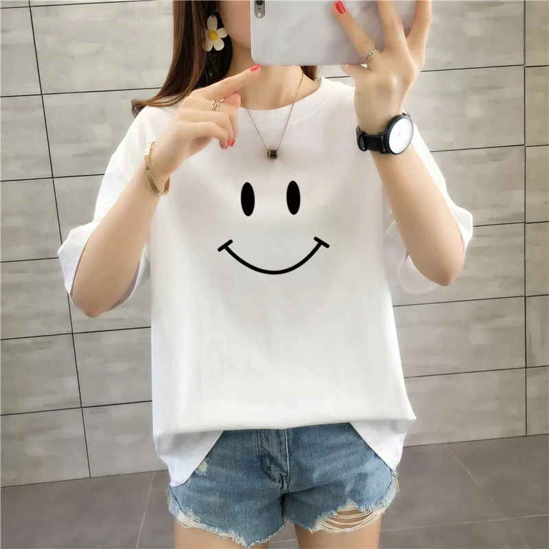 

T Shirts Women New Hot Sale Student T-shirt Womens Fashion Harajuku New style Black