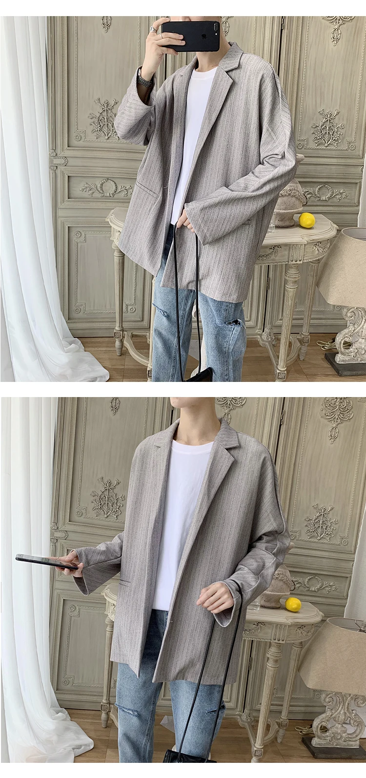 Hongkong Autumn Men Blazer Black Oversized Blazer Masculino Yuppie Style Men Blazer hombre