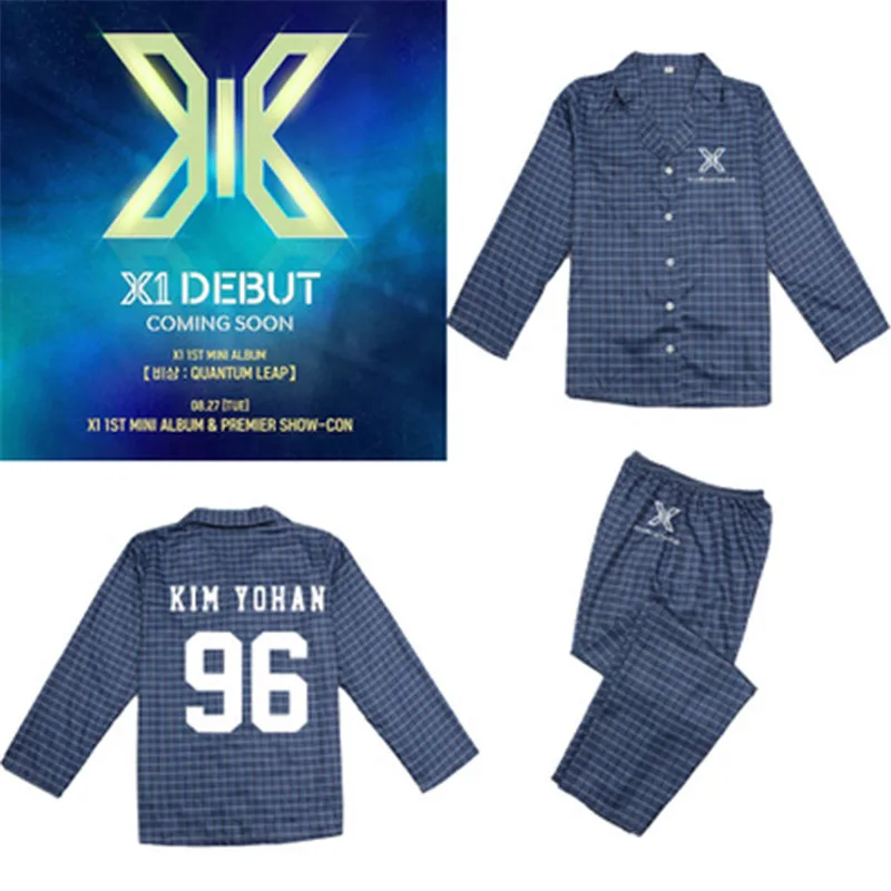 Kpop X1 рубашка Пижама из двух частей для мужчин и женщин студентов пара костюмов