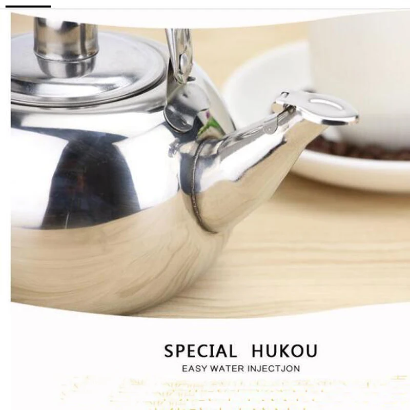 Толстый чайник из нержавеющей стали чайный горшок с чайным фильтром для кофе