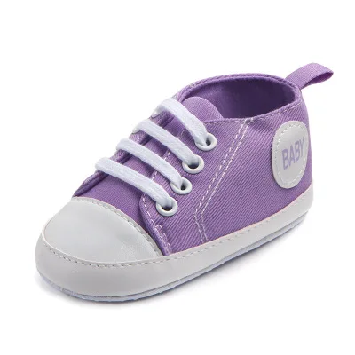 Model 2-Purple Baby Новые Детские парусиновые Кроссовки для новорожденных, спортивная обувь для маленьких мальчиков и девочек, детские, с мягкой подошвой, Нескользящие, для первых шагов 0-18 месяцев - Цвет: Model 2-Purple Baby
