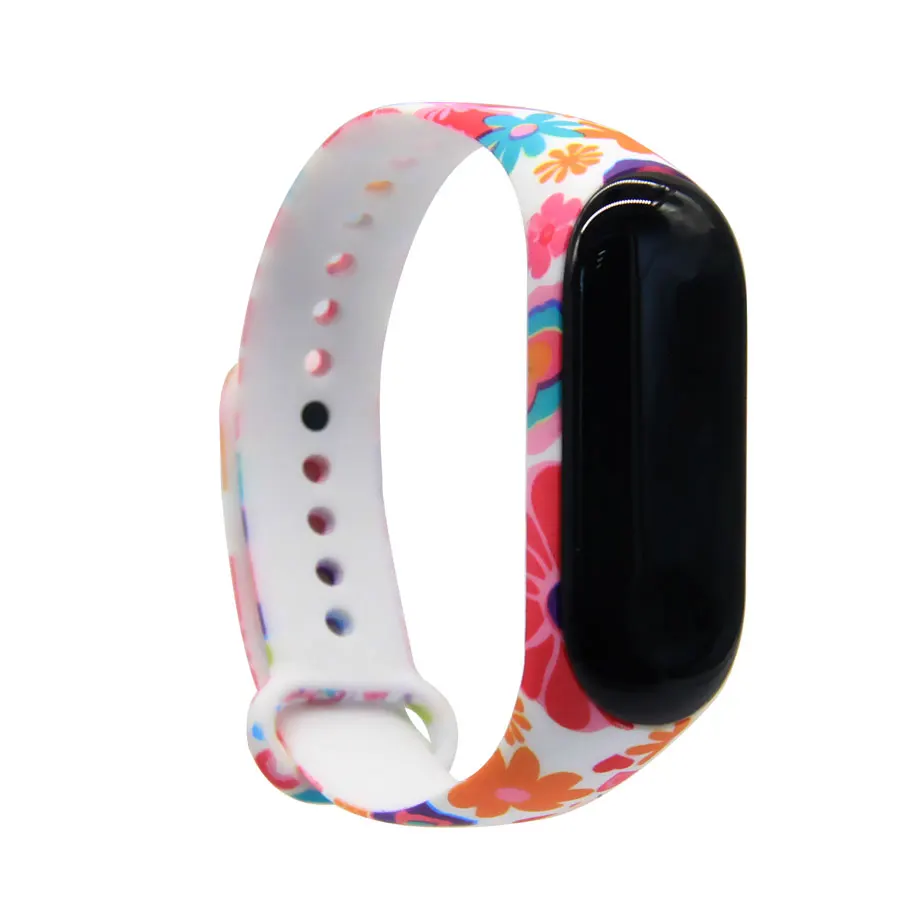Напечатанный mi band 4 3 Аксессуары pulseira mi band 4 ремешок сменный силиконовый ремешок для xiaomi mi 4 3 умный Браслет