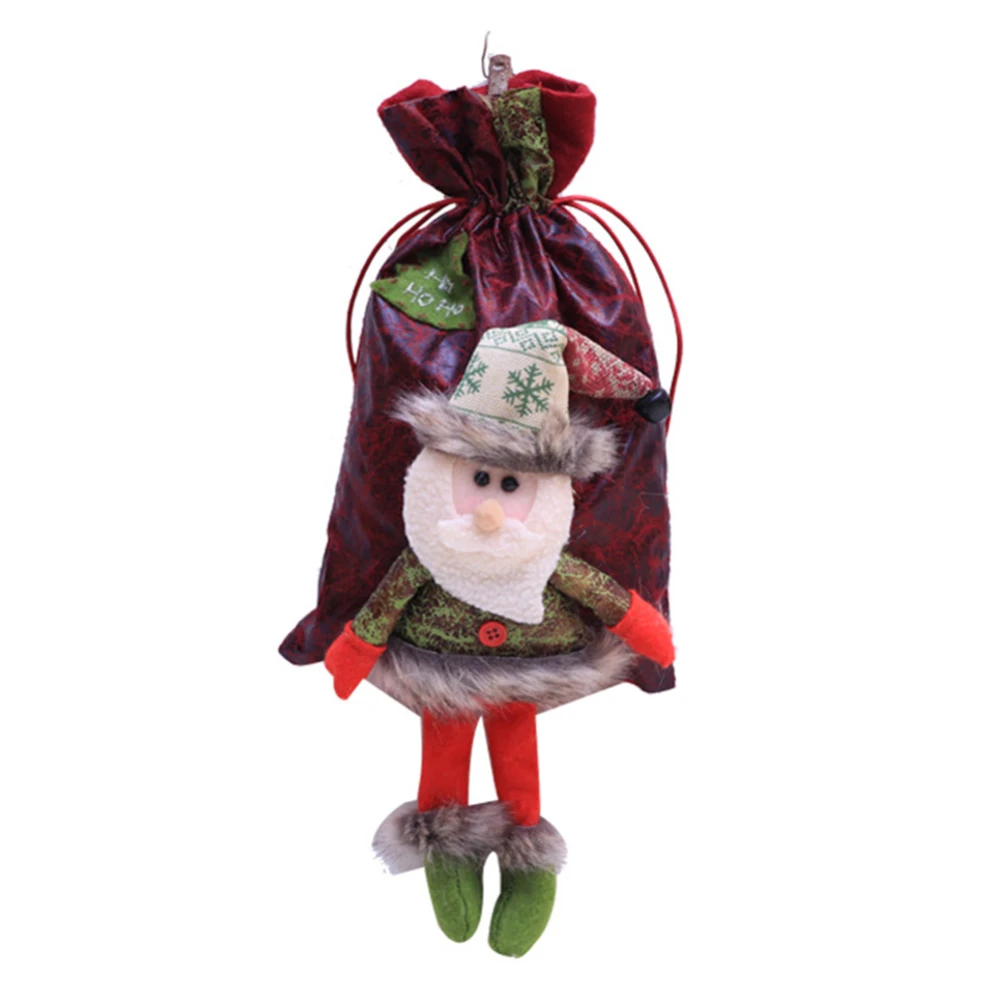 

New Christmas Large Felt Santa Bag Children Xmas Present Sock Bag Drawstring Pocket