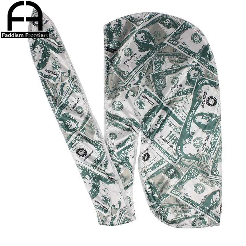 Фото Шелковые мужские банданы Durag на заказ, тюрбан, головной убор, волнистая шапка, длинный хвост, шелковые сурочки №5