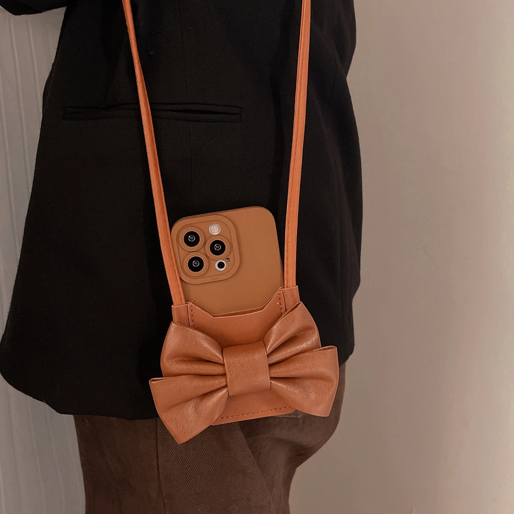 

Necklace Crossbody Lanyard Strap Leather Card Slot Case for iPhone 11 12 13 Pro Max X XR XS 7 8 Plus SE Luxury Soft Back cover
