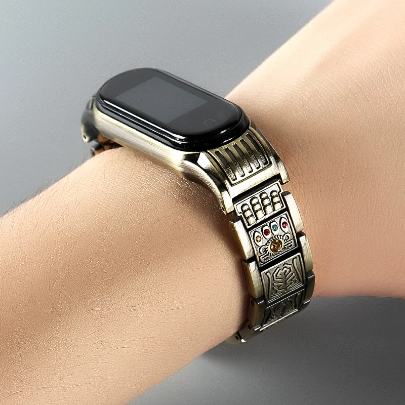7868 Браслет для Xiaomi mi 3 4 металлический браслет из нержавеющей стали mi Band 4 NFC Сменный ремешок для мужчин и женщин - Цвет: 7868