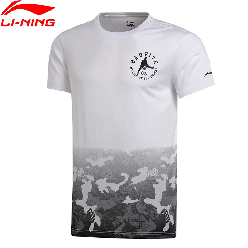 (Распродажа) Li Ning BAD FIVE Мужская баскетбольная футболка из джерси 62% хлопок 38% модал