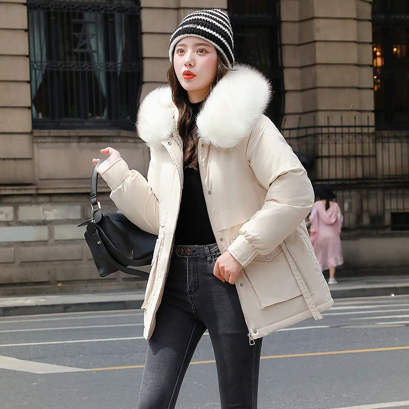 Clothing for Winter Jacket Coat  Women Short Loose The New Korean Version College Style Thicken Draw Back Cotton
