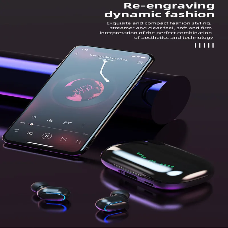 TWS наушники-вкладыши Bluetooth 5 0 с зарядным футляром беспроводные наушники HD стерео