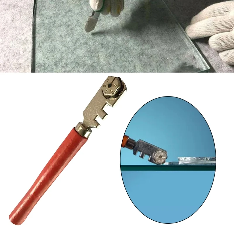 

High Performance Glass Cutter Six-wheel Round Handle Flat Cutting Tool for Cutting Glass Tiles Carbide Cutter Wheel