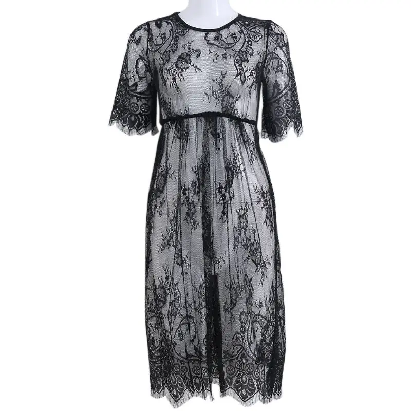 

J2FF Lace See Through Maternity Dress Fancy Clothes Pregnancy Photography Prop