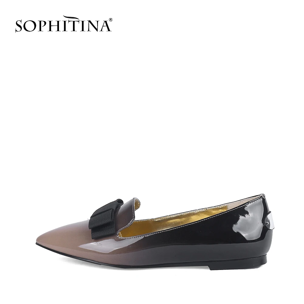 Женские туфли на плоской подошве SOPHITINA заостренный носок искусственная