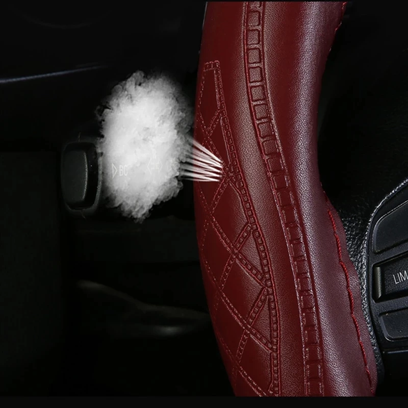 Кожаный чехол рулевого колеса автомобиля универсальный нескользящий на руль