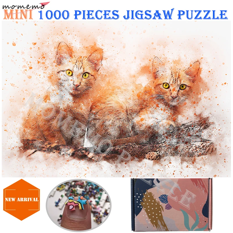 Пазл MOMEMO с рисунком кошки 1000 шт. картина акварелью пазл деревянный сборная