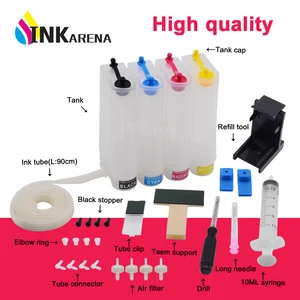 INKARENA DIY 4 Color CISS Ink System accessories Replacement For HP121 121XL ink Deskjet F4283 F2423 F2483 F4283 F4583 Printer