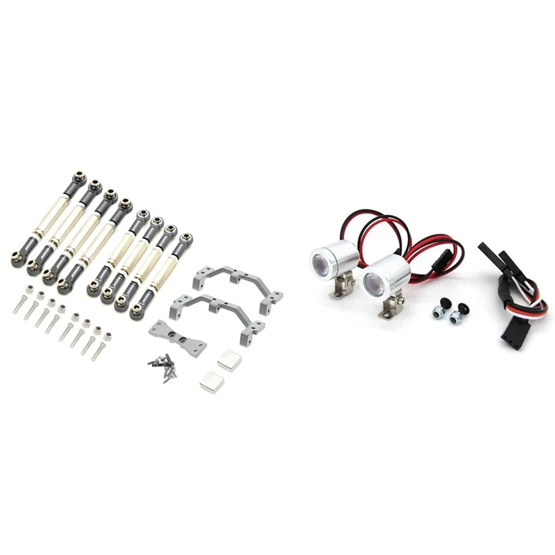 

LED Light Bar Spotlight Headlights with Conversion Cable with Pull Rod Steering Link Rod Pull Rod Base Servo Bracket