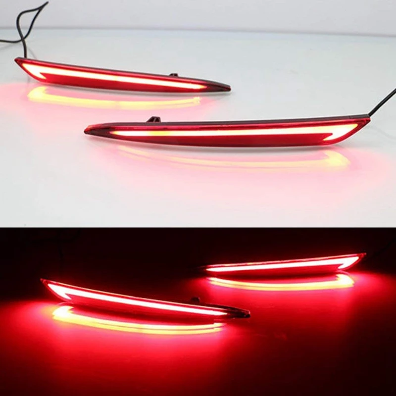 Fluid Style LED Bumper Reflector Tail Lights for Ford Fusion Mondeo 2013+ Brake Turn Signal Red | Автомобили и мотоциклы